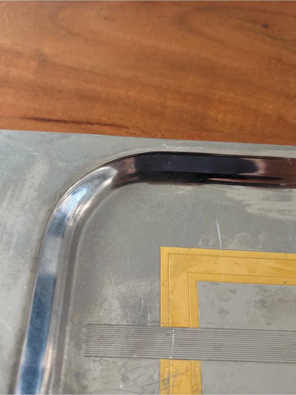 Mid century modern Silver Vanity Tray with inlaid Gold Accents stunning piece